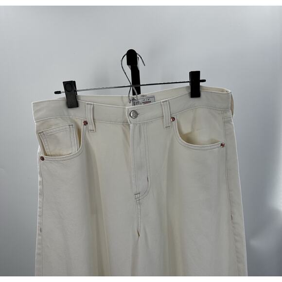 GAP Horseshoe High Rise Wide Leg Jeans Women’s 29 8T Ivory Lyocell - Picture 5 of 8